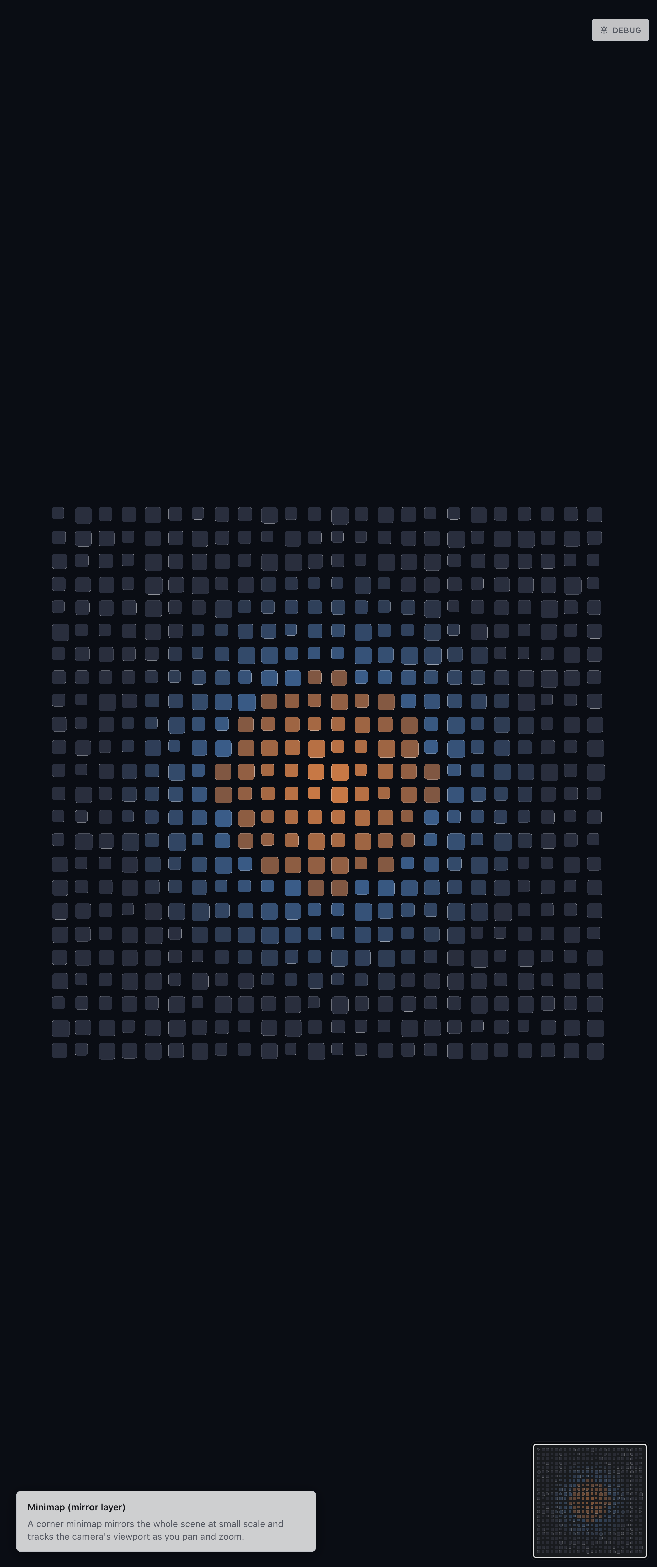 Preview of the Minimap (mirror layer) demo